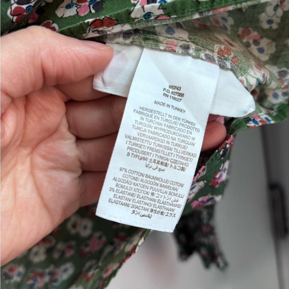 Boden Floral Green Long-Sleeve Women’s Blouse - Picture 4 of 4